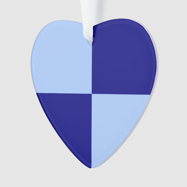 Light Blue and Dark Blue Rectangles Ornament (Front)