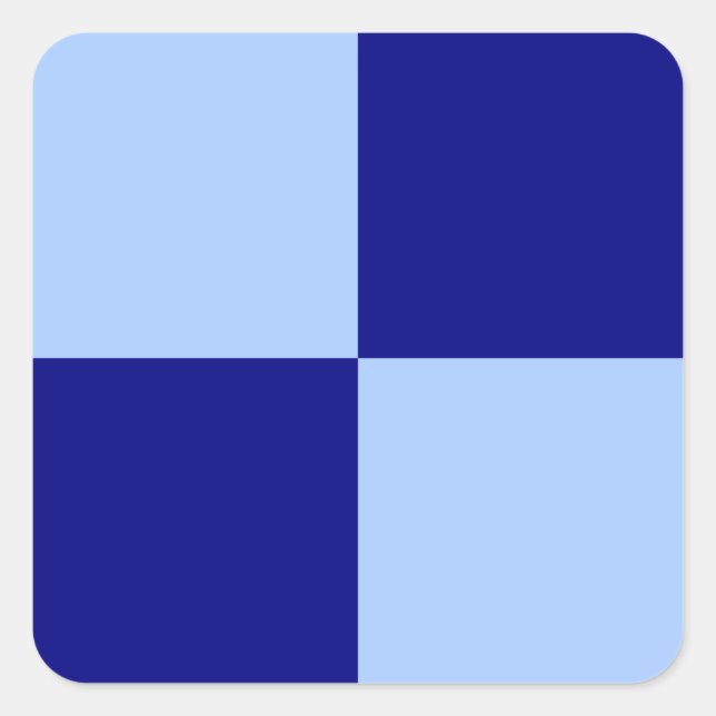 Light Blue and Dark Blue Rectangles Square Sticker (Front)