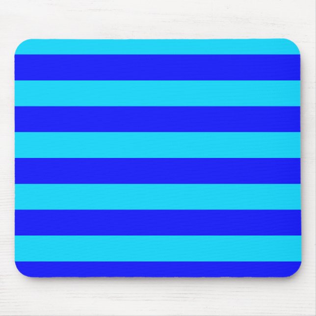 Light Blue and Dark Blue Stripes Design  Mouse Mat (Front)