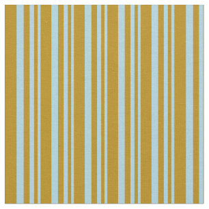 Light Blue and Dark Goldenrod Coloured Stripes Fabric