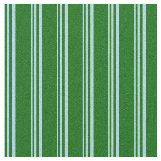 Light Blue and Dark Green Stripes Pattern Fabric (Close Up)