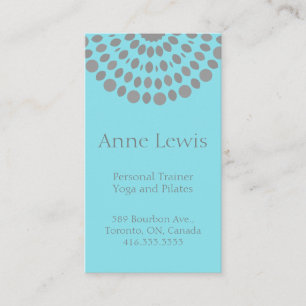 Light Blue and Grey Simple Mandala Business Card