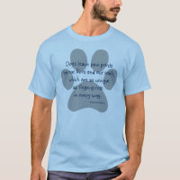 Light Blue and Grey T-shirt Dogs Leave Paw Prints