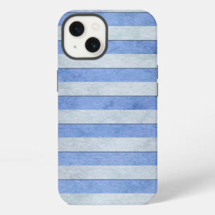 Light Blue and Grey Watercolor Stripes Pattern iPhone 13 Case