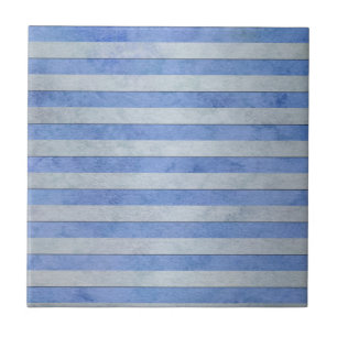 Light Blue and Grey Watercolor Stripes Pattern Tile