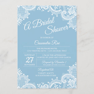 Light Blue and Lace Bridal Shower Invitation