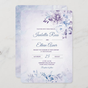 Light Blue and Lavender Wedding Invitation