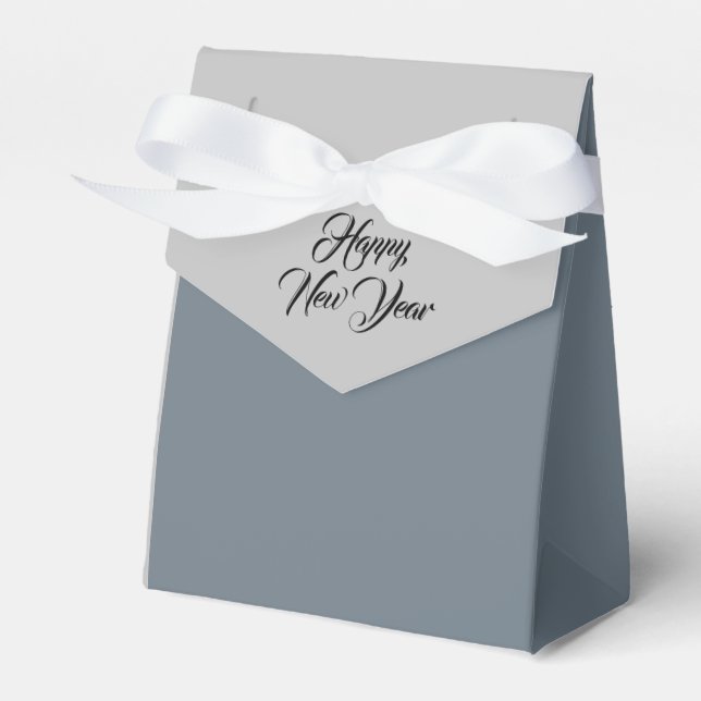 Light Blue And Light Grey Favour Box (Front Side)