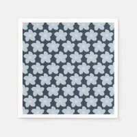 Light Blue And Navy Retro Flower