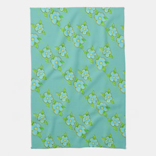 Light blue and turquoise tea towel