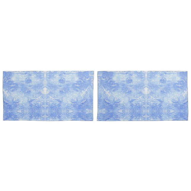 Light Blue and White Abstract Pillow Cases (Front-Set)