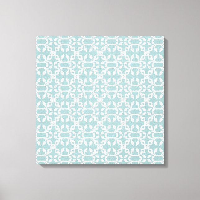 Light Blue And White Art Deco Modern Wall Art (Front)