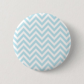 Light Blue and White Chevron Stripe Pattern 6 Cm Round Badge