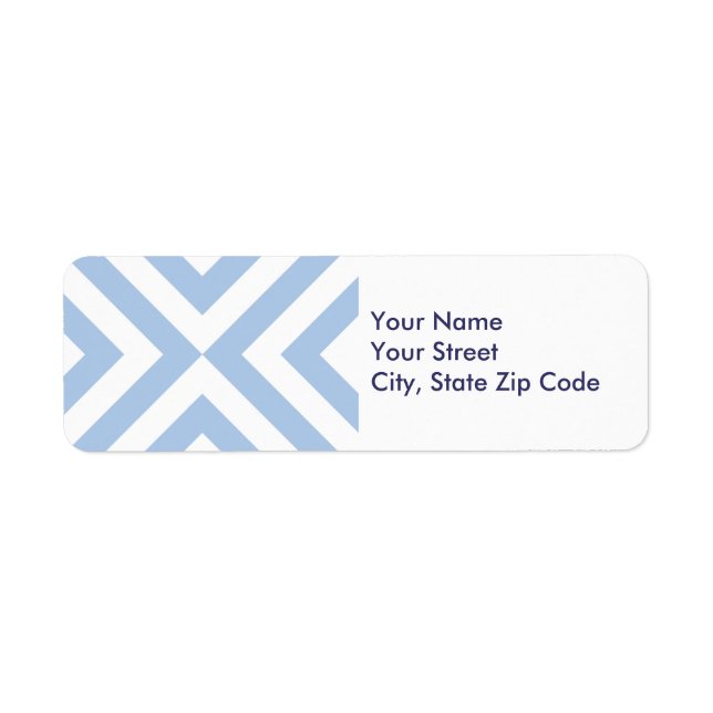 Light Blue and White Chevrons return address label (Front)
