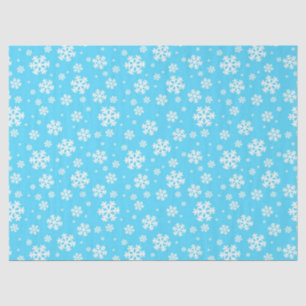 Light Blue and White Christmas Snowflakes Pattern Tissue Paper