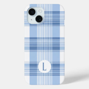 Light Blue and White Classic Plaid Phone Case