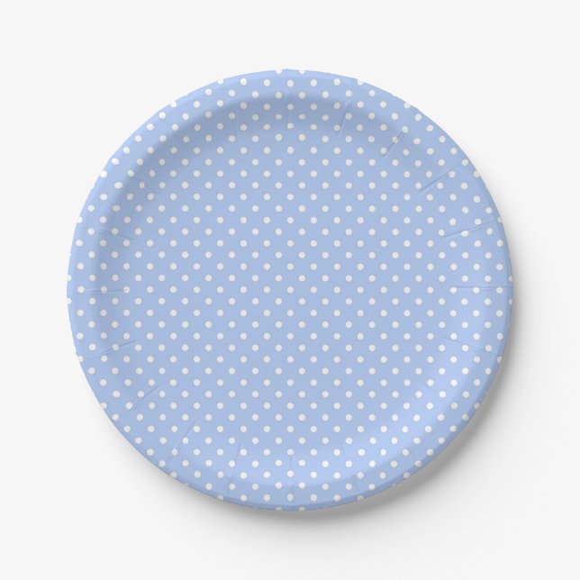 Light Blue and White Dot Paper Plates (Front)