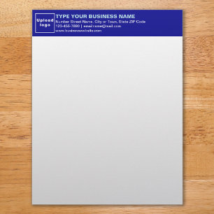 Light Blue and White Fonts on Dark Blue Heading Custom Letterhead
