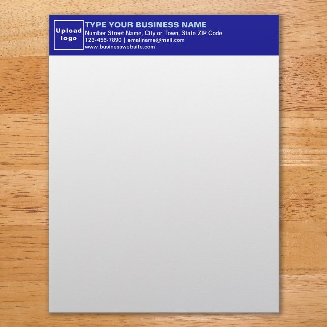 Light Blue and White Fonts on Dark Blue Heading Custom Letterhead (Creator Uploaded)