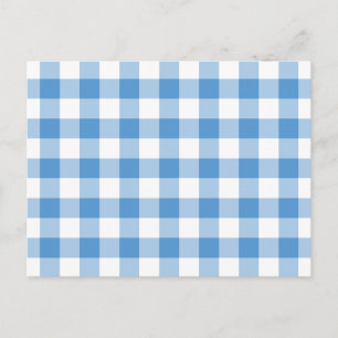Light Blue and White Gingham Pattern Postcard