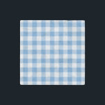 Light Blue and White Gingham Pattern Stone Magnet<br><div class="desc">Light blue, white, and pale blue squares form a bold, checked plaid. The baby blue and white gingham pattern reminds me of fun summer picnics and baby boys. The white is transparent, so you can change it if you like. Just click the "Customise it" button, then select a “Printed Background...</div>