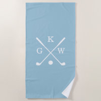 Light Blue and White Golf Clubs Monogram Golf