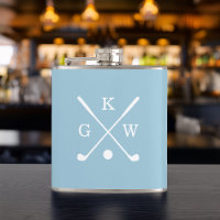 Light Blue and White Golf Clubs Monogrammed