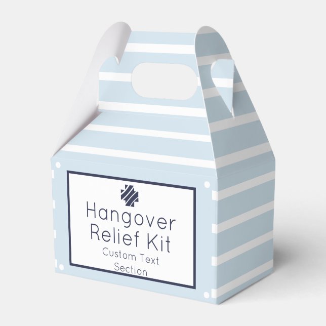 Light Blue and White Hangover Relief Kit Favour Bo Box (Front Side)