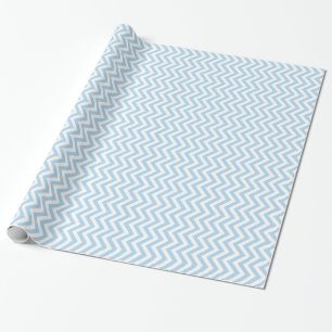 Light Blue and White Large Chevron Pattern H Wrapping Paper