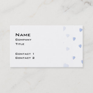 Light Blue and White Love Hearts Pattern. Business Card