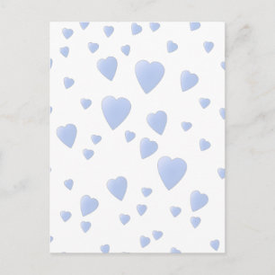 Light Blue and White Love Hearts Pattern. Postcard