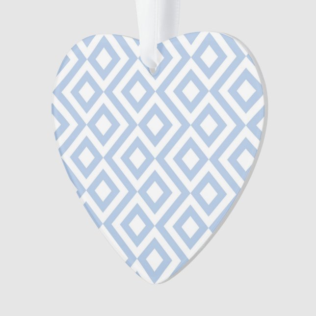 Light Blue and White Meander Ornament (Front)