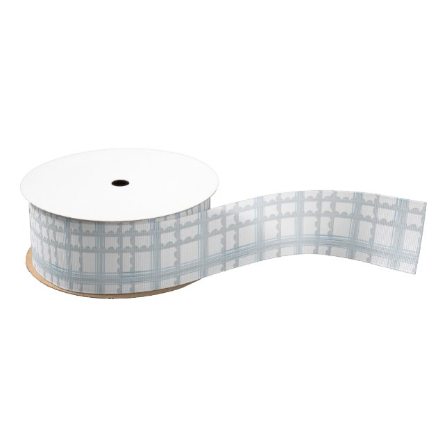 Light Blue and White Plaid Grosgrain Ribbon (Spool)