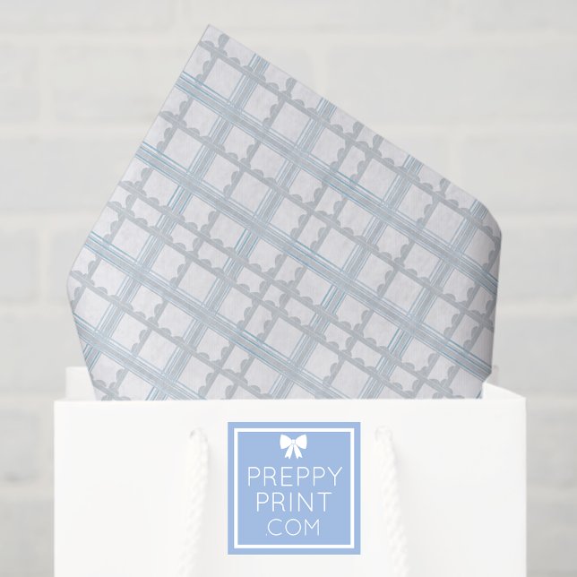 Light Blue and White Plaid Tissue Paper (Creator Uploaded)