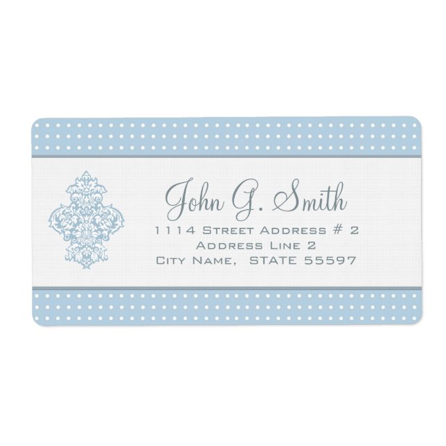 Light Blue And White Polka-Dot Pattern Template (Front)