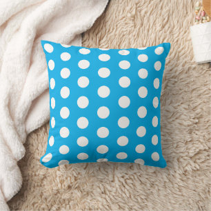 Light Blue and White Polka Dots Cushion