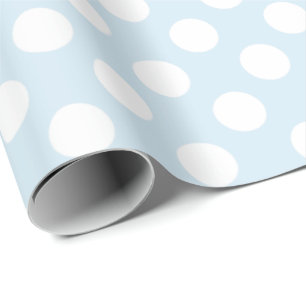 Light Blue and White Polka Dots Wrapping Paper