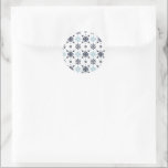 Light Blue and White Snowflake  Classic Round Sticker<br><div class="desc">Capture the magic of the season with our whimsical Light Blue and White Snowflake stickers, adorned with intricate blue and white snowflakes that dance across the page. It's a fun little touch when you send your warm holiday wishes, whether on an envelope, goodie bag, or other gift wrapping! Look for...</div>