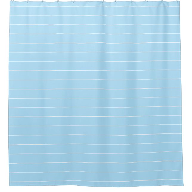 Light Blue and White striped Shower Curtain (Front)