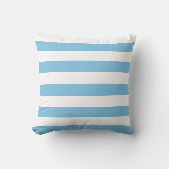 Light Blue and White Stripes Cushion (Front)
