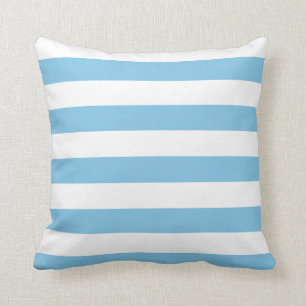 Light Blue and White Stripes Cushion