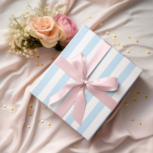 Light Blue and White Stripes Wrapping Paper