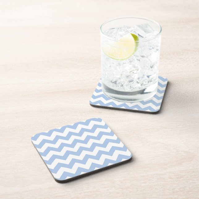 Light Blue and White Zigzag Coaster (Right Side)