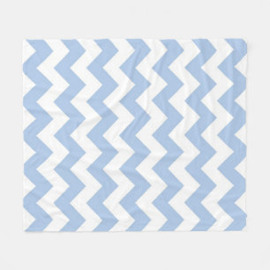 Light Blue and White Zigzag Fleece Blanket