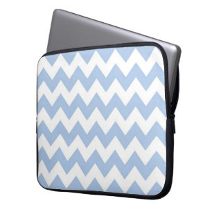Light Blue and White Zigzag Laptop Sleeve