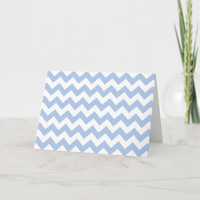 Light Blue and White Zigzag Thank You Card (Front)