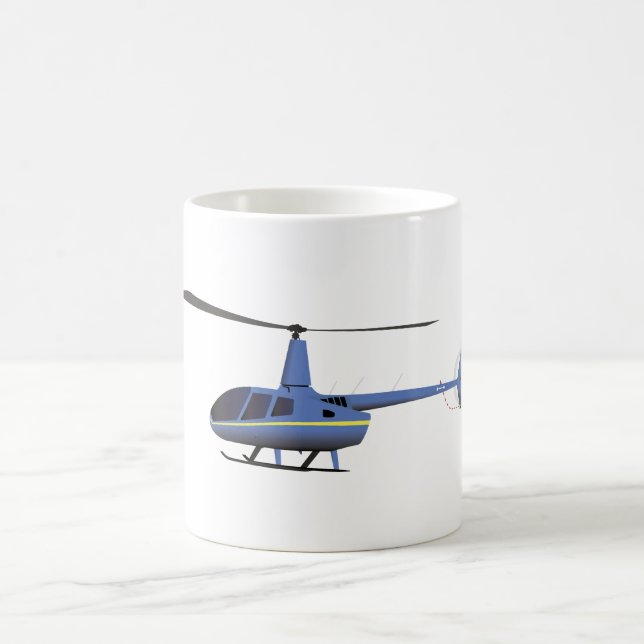 Light Blue and Yellow Helicopter Coffee Mug (Center)