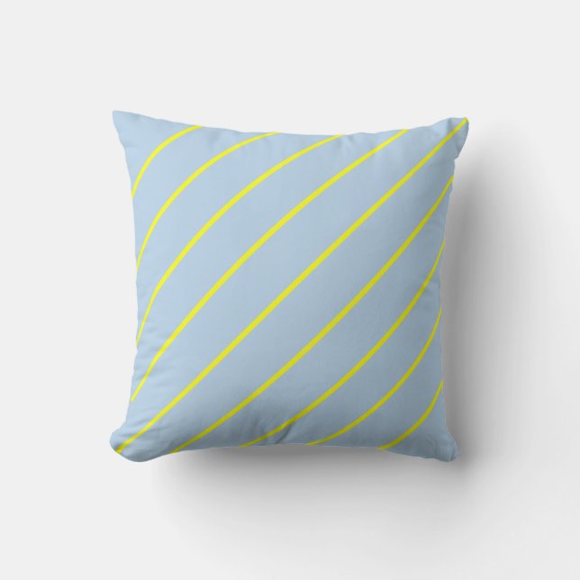 Light Blue And Yellow Lines Cushion (Front)