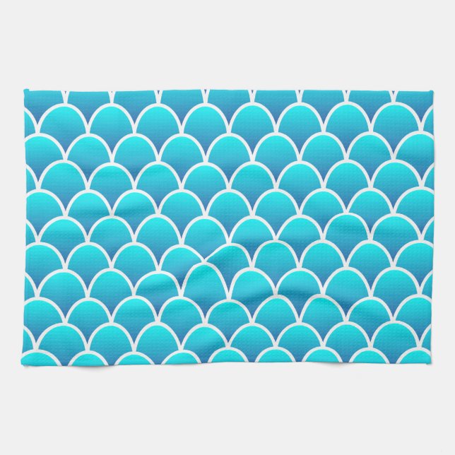 Light blue  Animal Skin abstract pattern Tea Towel (Horizontal)
