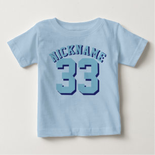 Light Blue & Aqua Baby Sports Jersey T-Shirt